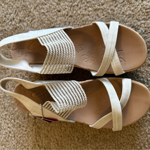 NWT Skechers Cali Beverley high tea Luxe Foam Sandals/wedge sz9w resort boho - Picture 6 of 6